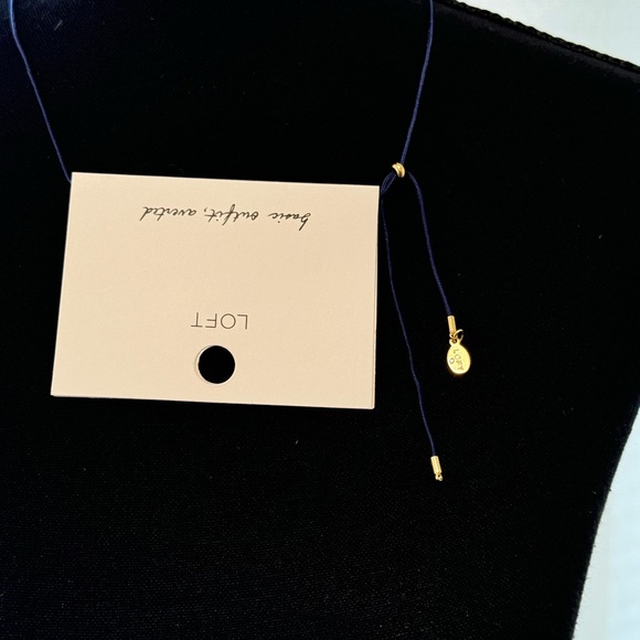 Loft Bean Cord Necklace 32” Long Blue Cord - Picture 3 of 3